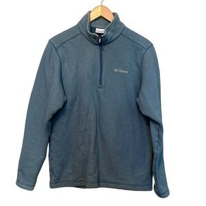 Columbia Quarter Zip Pull Over, color is blue, women’s size medium